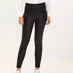 Loft NWT Houndstooth Coated Ponte Leggings, Black Multi, S